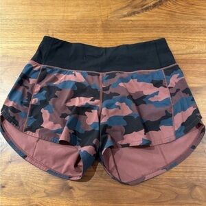 Lululemon Speed Up Short Updated Fit Heritage 365 Camo Brown Earth Mult size 4